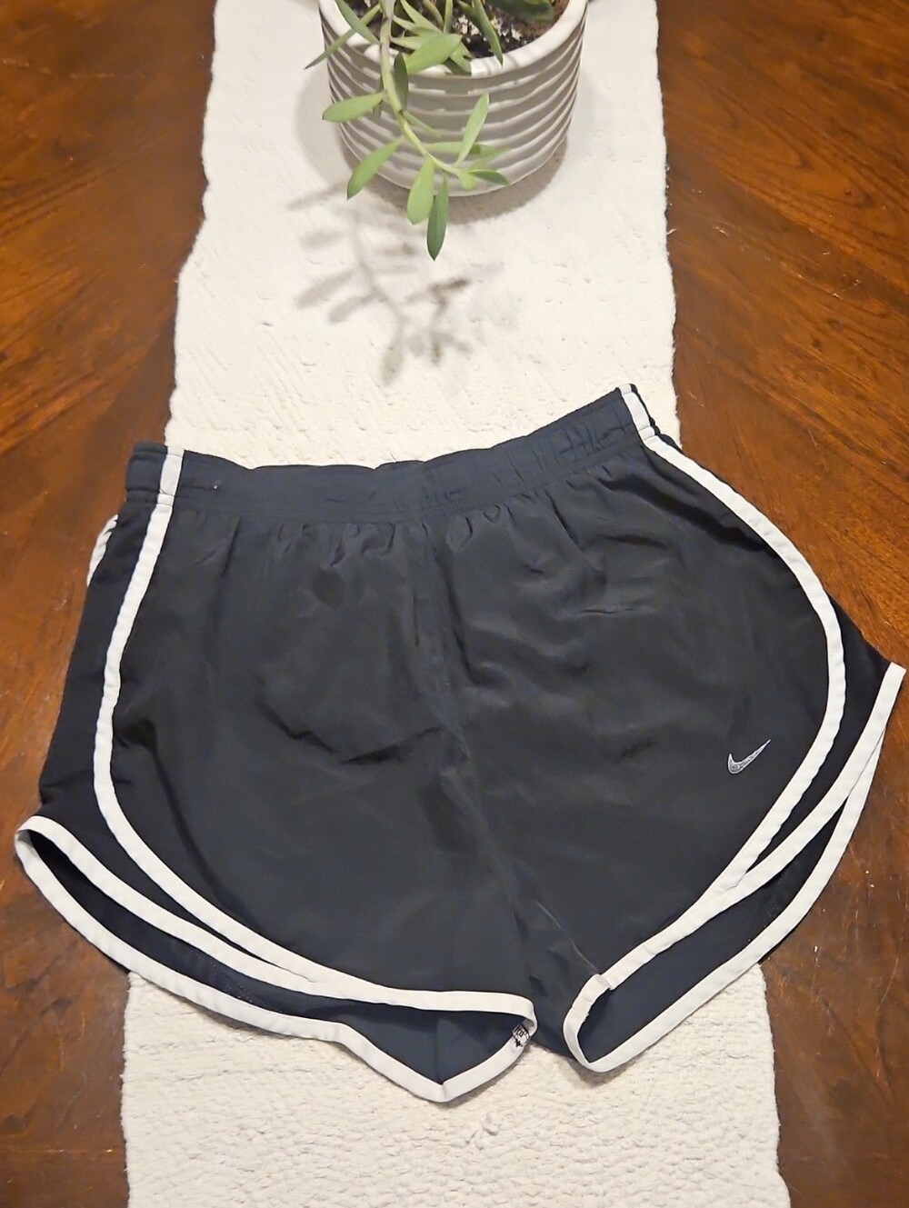 Nike Black Athletic Shorts with White Trim